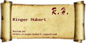 Ringer Hubert névjegykártya